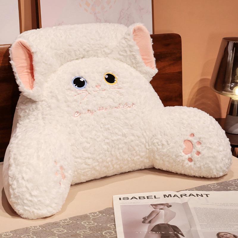 Мягкая прикроватная подушка: Большая подушка для поддержки спины для кровати или дивана — идеально подходит для общежития и отдыха с телефоном