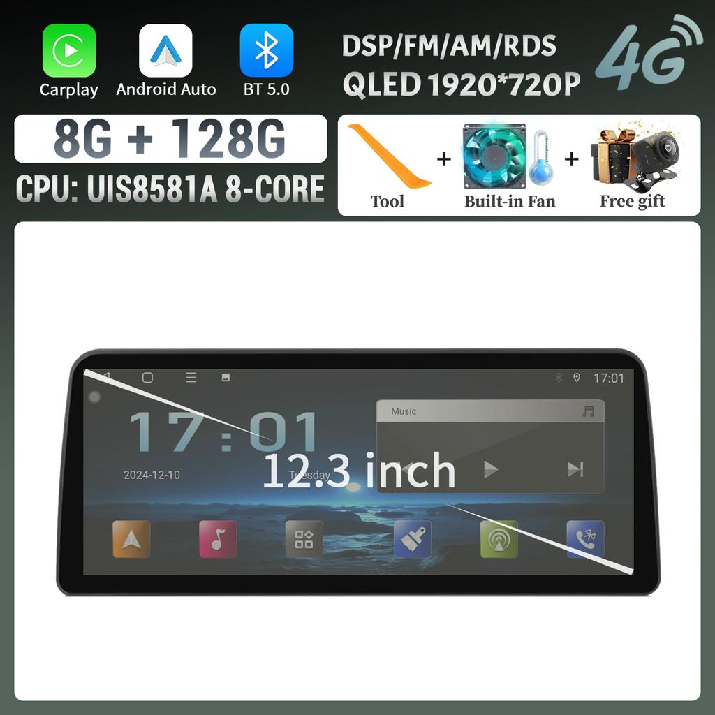 12.3inch Android 14 For Mitsubishi Xpander 2017-2020 Car Radio Multimedia 4G GPS Stereo Navigation Wireless BT Carplay Screen