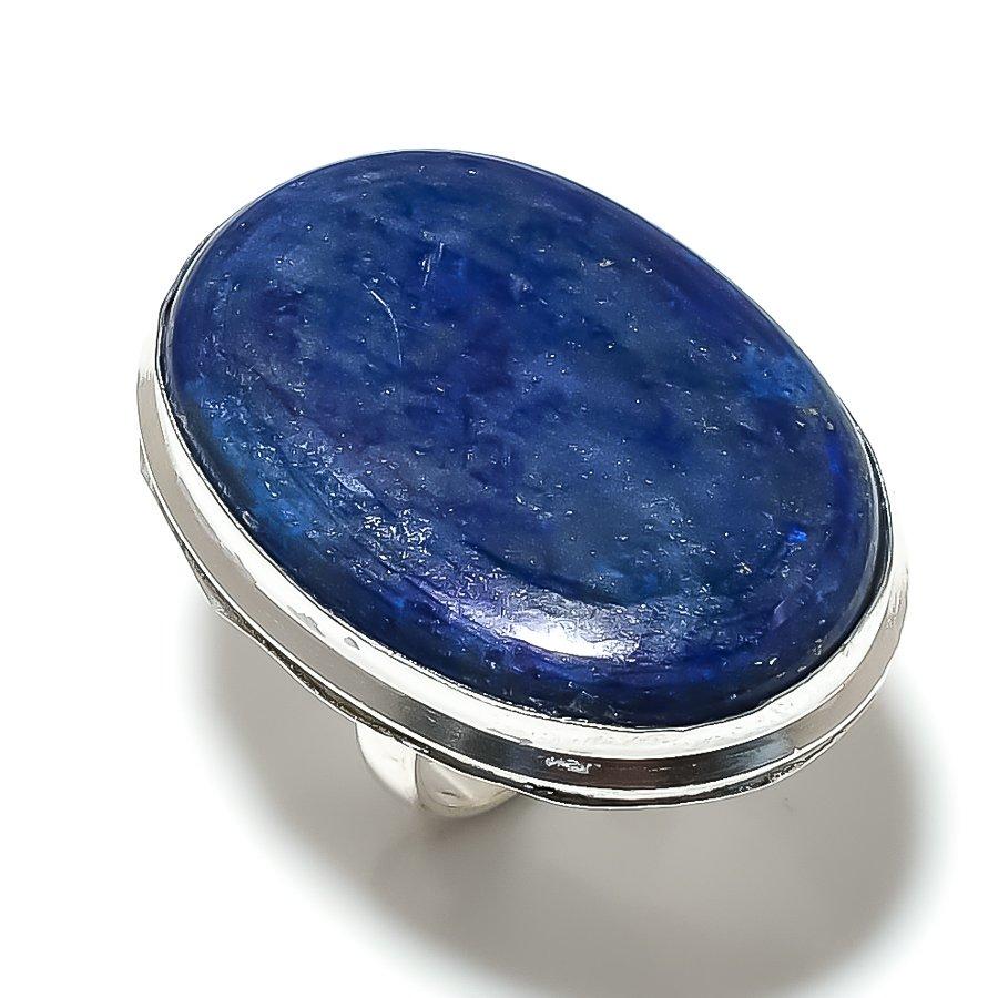Natural Lapis Lazuli Gemstone Handmade 925 Sterling Silver Ring Size 8.5 U7g19
