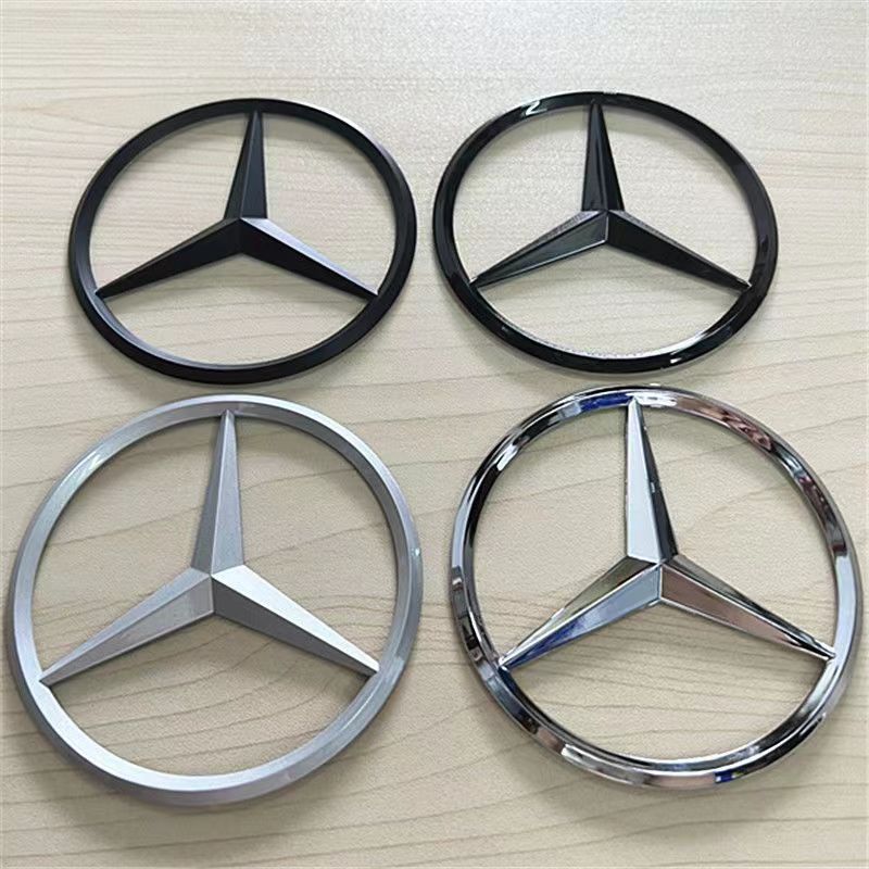 WAK3   9cm Car Rear Trunk Emblem Badge Sticker For Mercedes-Benz W205 W211 W212 GLC Car Tail Emblem Decals Interior Mouldings HBT-BENC