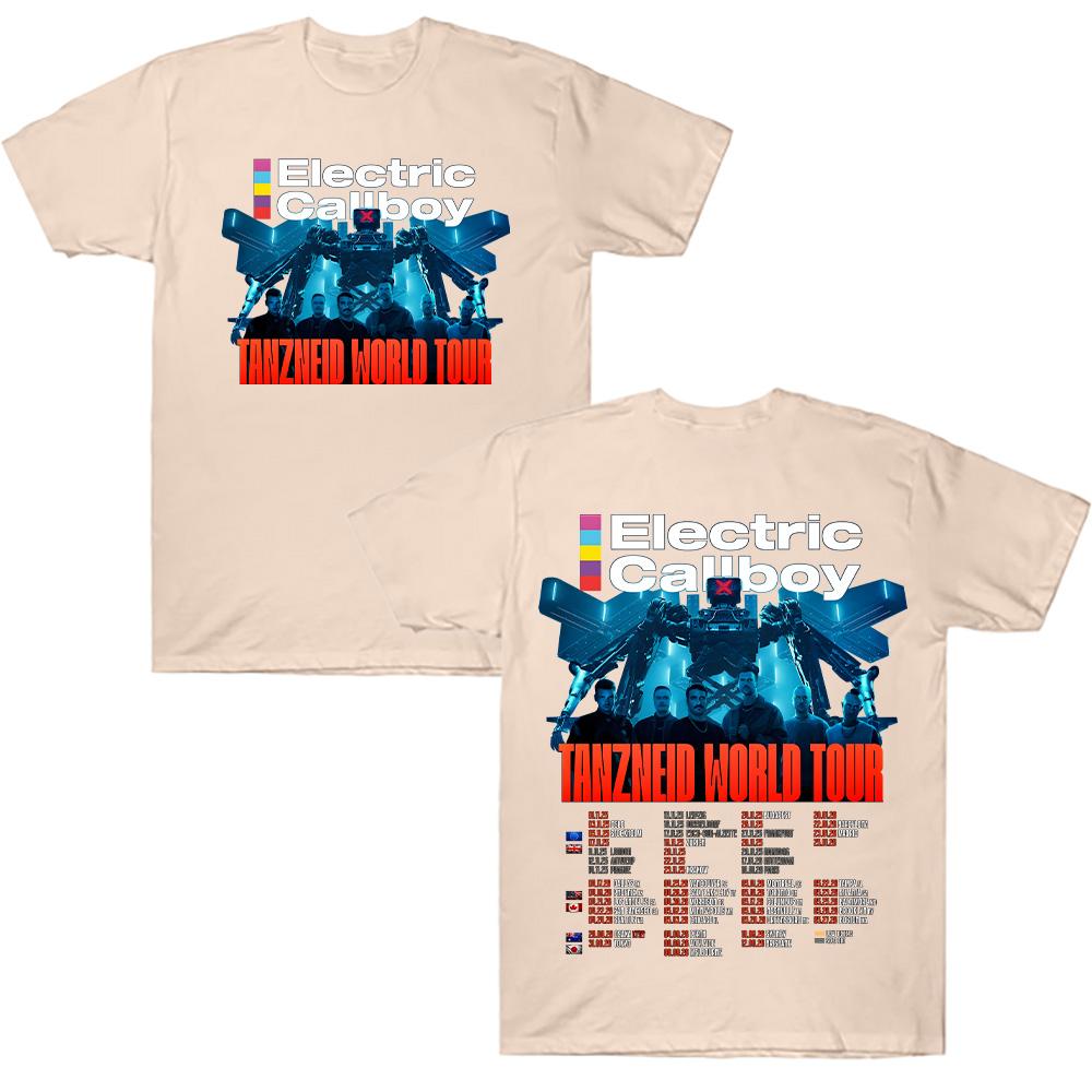 Electric Callboy Tanzneid World Tour T Shirts Unisex Cotton T-Shirts Casual Breathable Pattern Crew Neck Short Sleeve Tees Punk
