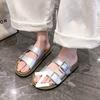 Niche Fashion Thick-bottomed Non-slip One-word Slippers for Women's New Retro and Versatile Casual Cool Slippers for Women's Summer Wear