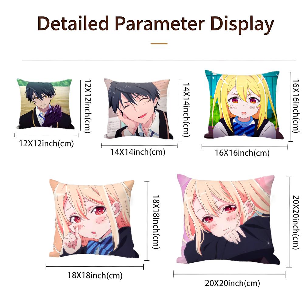 Anime Foolish Angel Dances With The Devil Cushion Cover Cushion Cover Set 4Pcs 50X50 45X45 40X40 Pillowcase Decorative Sofa Home