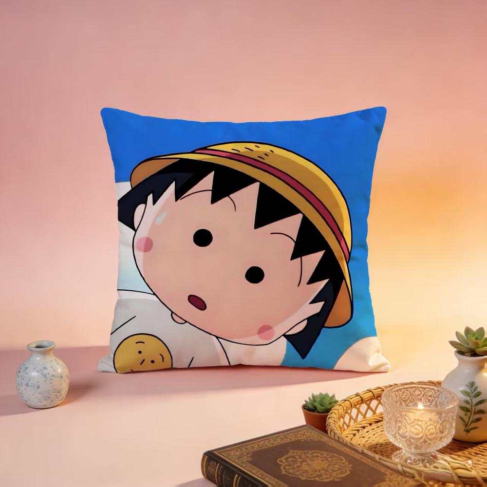 Fashion CChibi Marukochaned Cushion Cover Premium SkinFriendly Pillow Case MultiPurpose for Home Office Travel