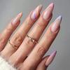 Artificial Nails Colorful Stripes and Color Nails, Wearable Nails, Drop-shaped Nails
