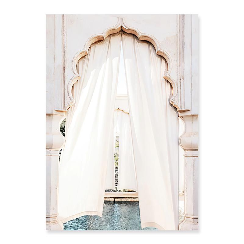 Modern Posters Canvas Painting Moroccan Mosque Building Arch Door Wall Art Print Picture Living Room Interior Home Decorative