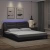 VidaXL Bed Frames with LED Lights, Upholstered Bed, Double Bed, Adult Bedroom Interior Bed, Modern, Grey 3213951