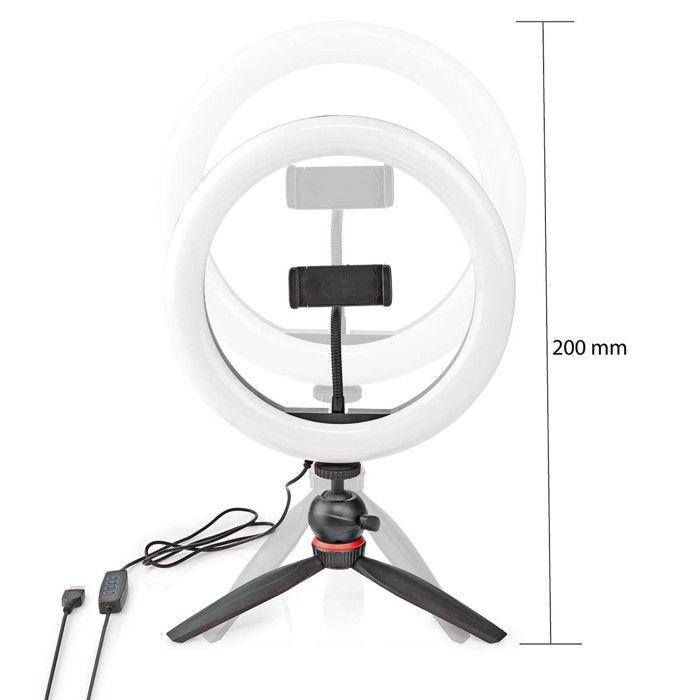 Lumière annulaire - NEDIS - 10 po (26 cm) - 120 LED - 2700–6700 K - USB