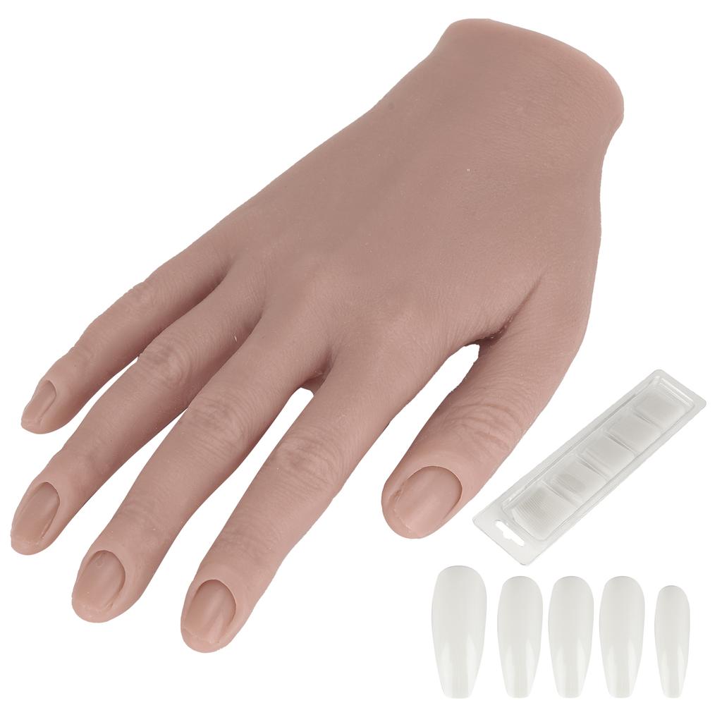 Silicone Nail Training Hand Flexible Joint Nail Art Practice Hand Bendable Mannequin Hands#03