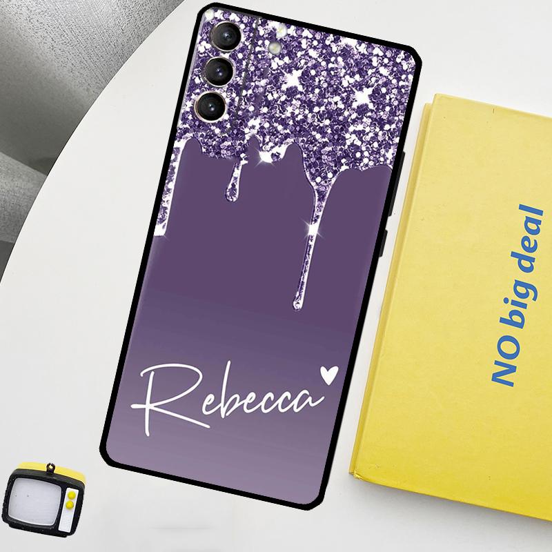 Глянцевый Блестящий Персонализированный Чехол для Samsung Galaxy S22 Ultra S23 FE S9 S10 Note 10 Plus Note 20 Ultra S20 S21 FE