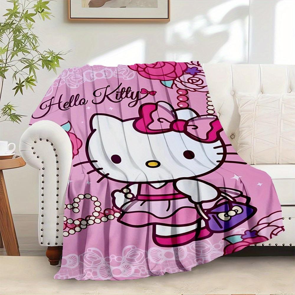 1pc Hello Kitty Pink Floral Swing Blanket - Home Decor Blanket for All Seasons, Soft and Comfortable, Machine Washable, Great Gift for Every