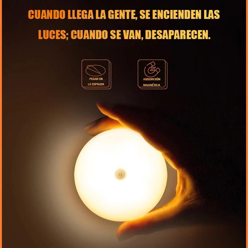 Smart LED Human Body Sensor Night Lights Emergency Automatic Lighting USB Charging Wireless Magentic Suction LED Cabinet lights