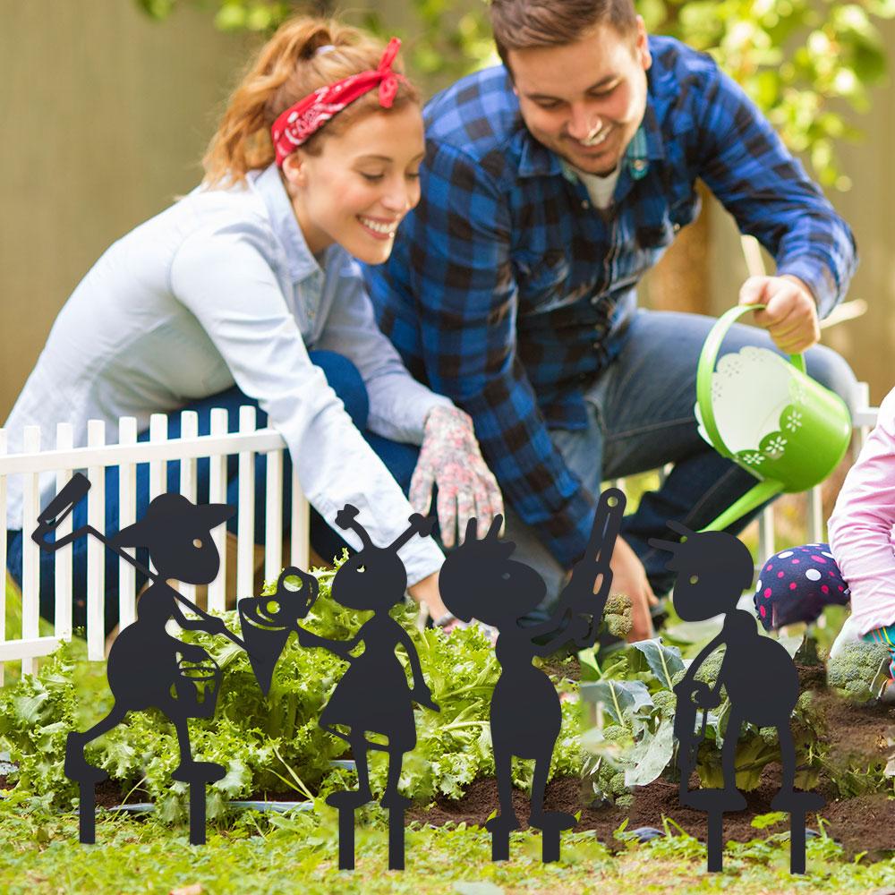 Забавный декор для сада в виде муравья-фермера с вилами и тележкой, уличный садовый арт, животные, садовый колышек-муравей для газона или сада