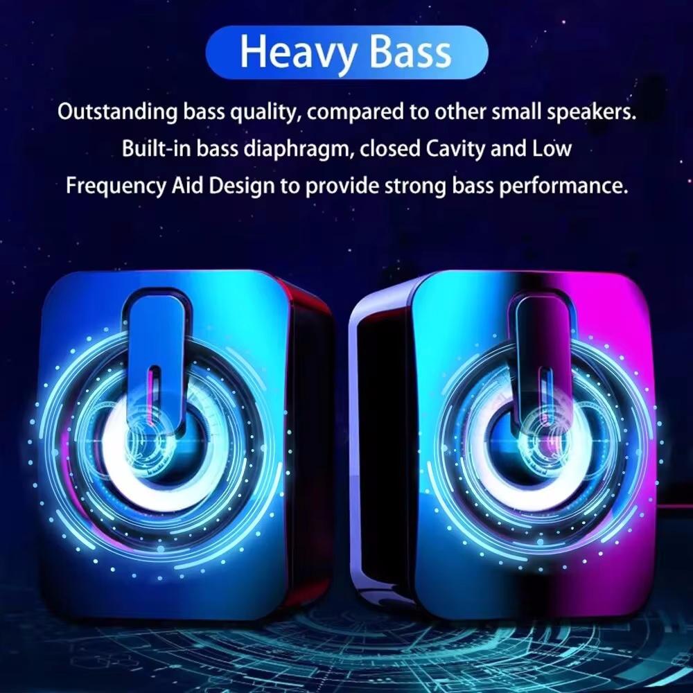 Новые компьютерные колонки ПК звуковая коробка HIFI стереомикрофон USB проводной Caixa De Som со светодиодной подсветкой для настольного компьютера оптовая продажа сабвуфер
