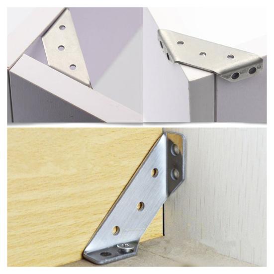 5Pcs/Set Fixed Brackets Right Angle Thickened Stainless Steel Electroplating Chair Corner Brackets Furniture Repairing