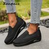 New Large Size 43 Platform Sneakers 2024 Spring Round Toe Thick-soled Woman Shoes Knitted Mesh Casual Flat Ladies Shoes