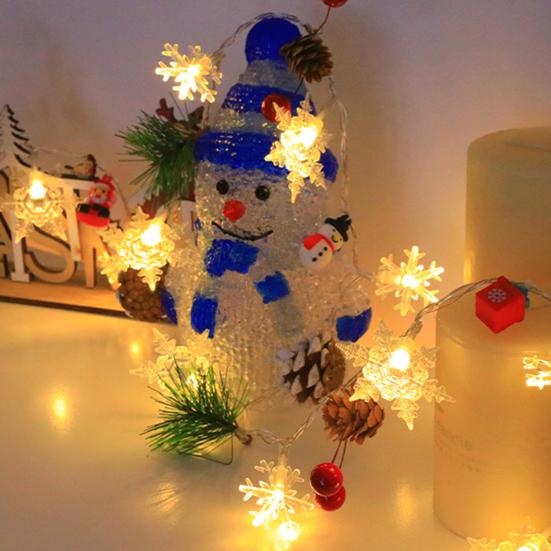 Гирлянда в виде снежинки 6,5 футов 20 светодиодных теплых огней Рождественский венок в виде шишки на батарейках Праздничный