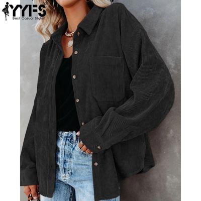 Женские модные повседневные весенне-осенние однотонные рубашки-поло с длинным рукавом и принтом, блузки и рубашки