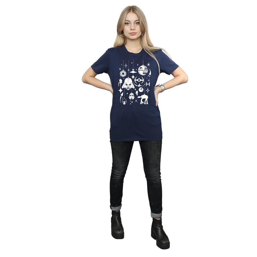 Star Wars Womens/Ladies Christmas Decorations Cotton Boyfriend T-Shirt
