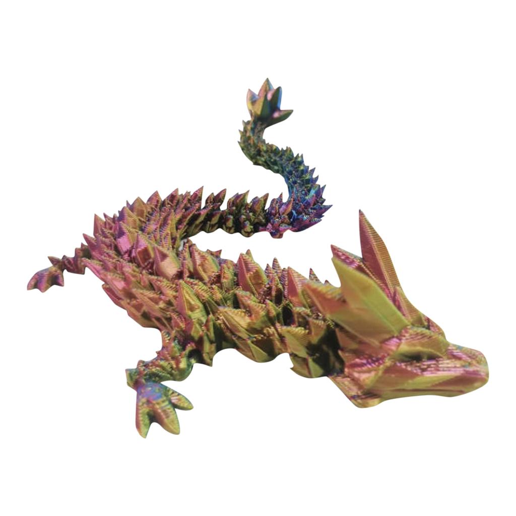 3D-печатные фигурки драконов с подвижными суставами, 3D-печатные хрустальные игрушки-драконы, фигурки животных, домашний декор на день рождения, (A-Flame Orange, 11 дюймов)