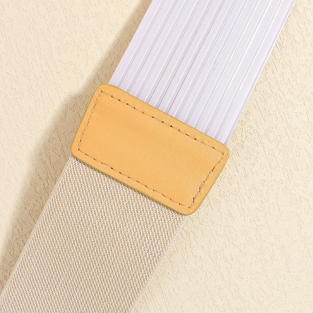Fashion Gold Waist Belt Elastic Bright Buttoning Belt Wide Dress Belt for Women