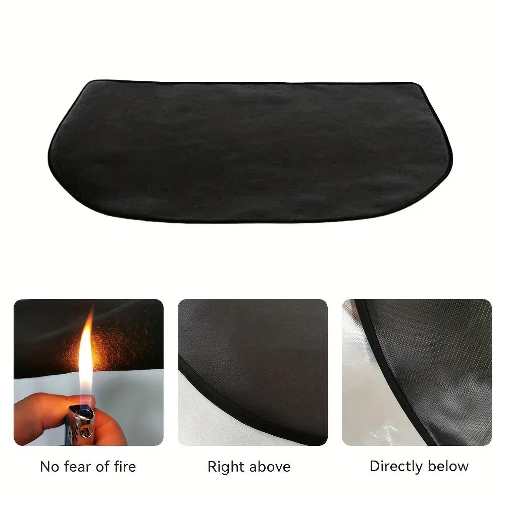 Fireproof Hearth Protection Floor Fireplace Fire Resistant Mat Non Slip Stove Flame-Retardant Pad Wood Stove Kitchen Accessories