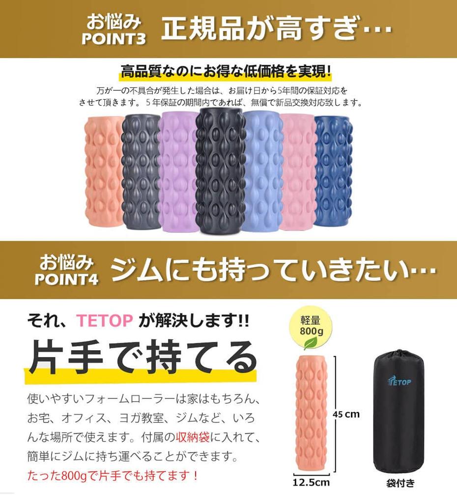 Для среднего 5-летняя гарантия TETOP Foam Roller Миофасциальный релиз Ролик для растяжки Ролик Небьющийся Твердый Тонкий Легкий Йога Палка Упражнения Тренировки