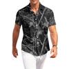 Men’s Casual Short Sleeve Shirt with Camouflage Print Button Down Design Suitable for Daily Wear Outdoor Activities and Travel
