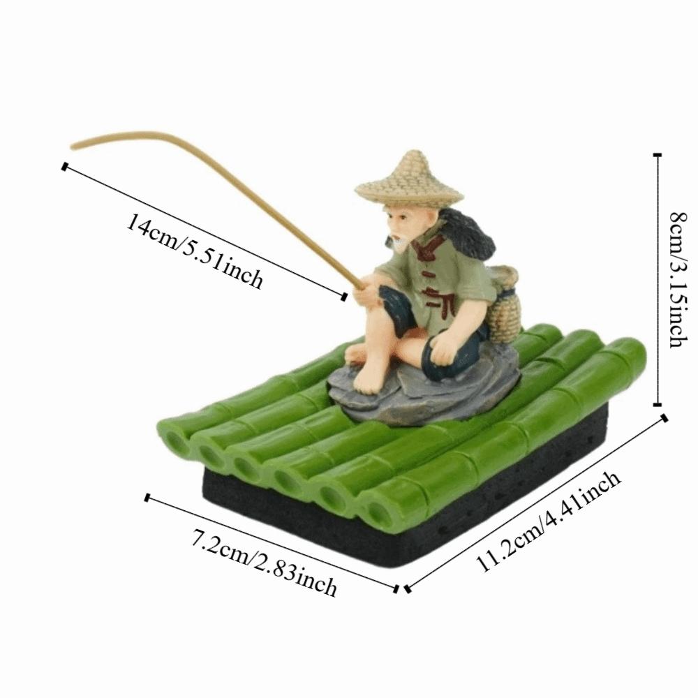 Realistic Fisherman Figurine Miniature Fish Tank Decorations Aquarium Decor Aquarium Use