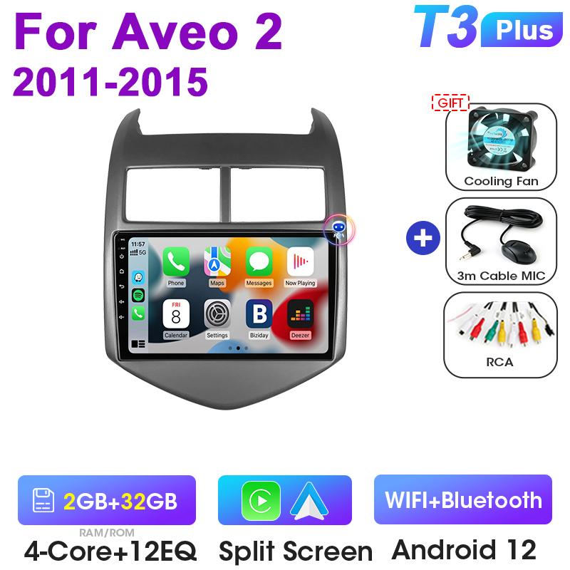 2 Din Android 12 автомобильное радио для Chevrolet Aveo 2 Sonic T300 2011 -2015 мультимедийный видеоплеер GPS 4G Carplay Auto Stereo RDS DVD