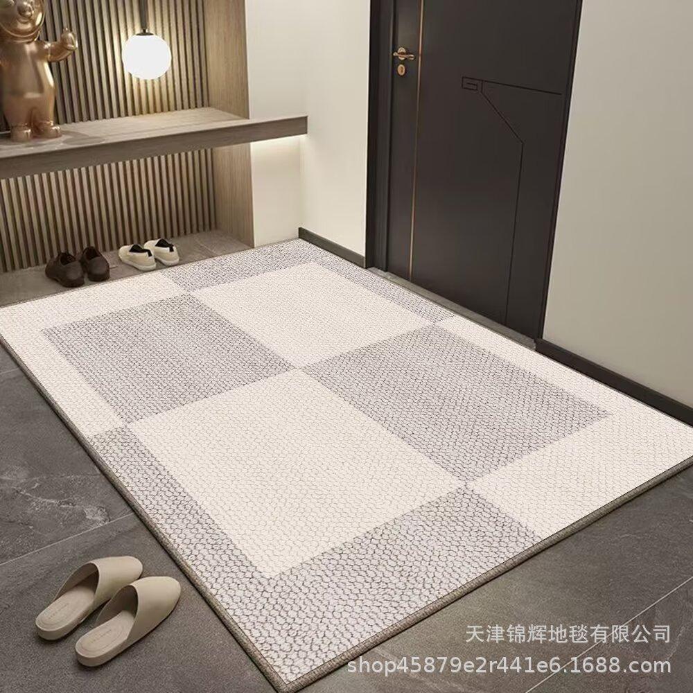 Придверный коврик из флиса с кольцом для крыльца, Современное ощущение при входе в дверь, Грязеотталкивающий и простой в уходе, Нескользящий, можно резать