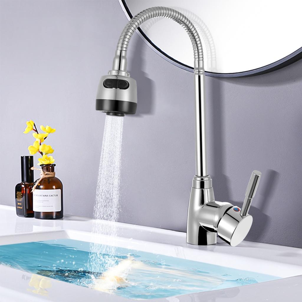 Вращающийся на 360 градусов выдвижной твердый латунный кухонный смеситель для раковины с изливом, излив, раковина с одной ручкой, регулируемый излив, монтируемый на палубе