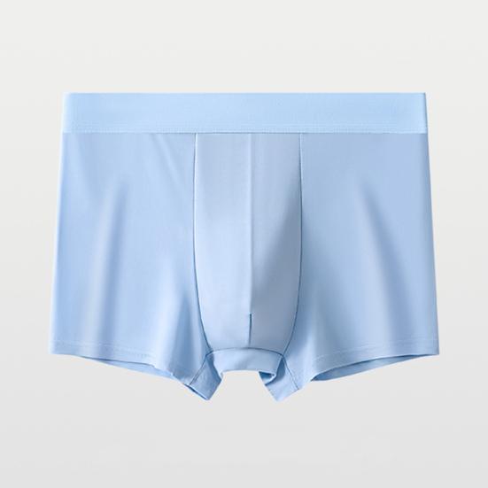 Men Boxers Bulge Pouch Thin Seamless Ice Silk Mid Waist Mesh High Elasticity Solid Color Moisture-wicking Men Underpants Daily Sport Underwear