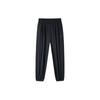 Solid Color Loose Fit Cuffed Sports Pants Women Bottoms Black 962227734-4