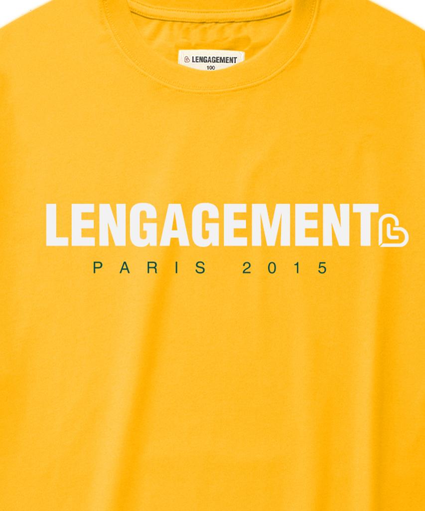 LENGAGEMENT Oversized Story Logo Short Sleeve T-Shirt [Yellow]