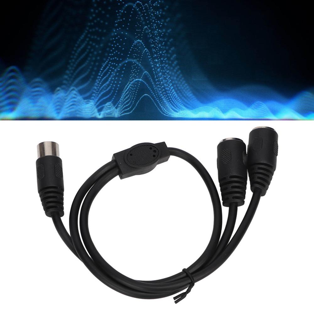 High Accuracy DIN 5 Pin Male to 2 DIN 5 Pin Female Cable Y Splitter Cable Music Production Setup