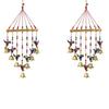 Set of 2 Handcrafted Parrot Birds Decorative Wall/Door/Window Hangings with Bells Showpieces for Home Decor - Gift for Diwali, Navratri, Dussehra