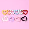 5pcs Macaroon Color Heart Shape Keychain Colored Spring Buckle Valentine's Day