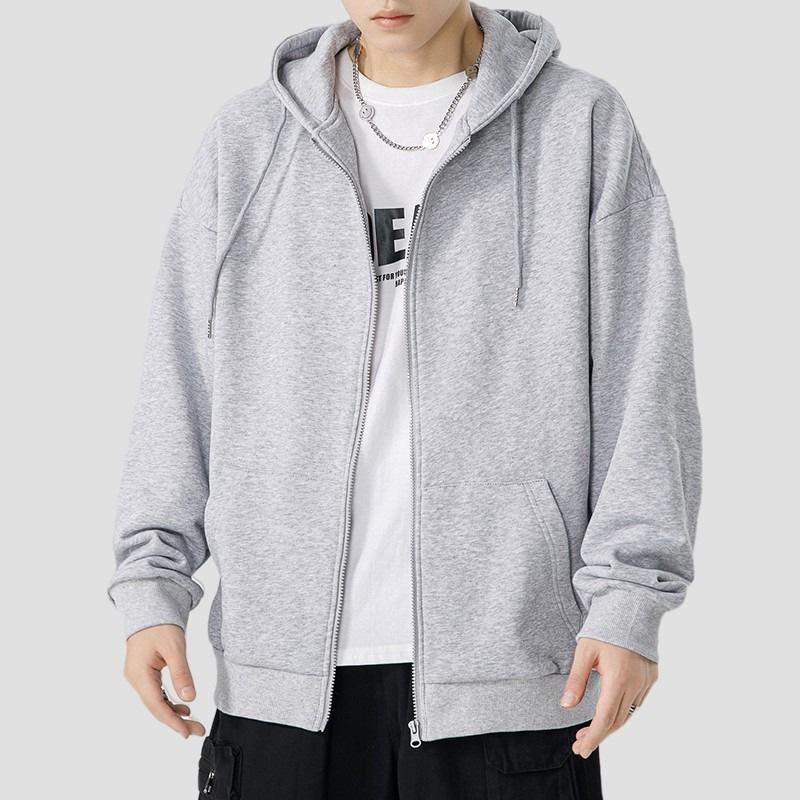 Мужской модный кардиган-куртка с капюшоном на флисовой подкладке, весенне-осенний стиль