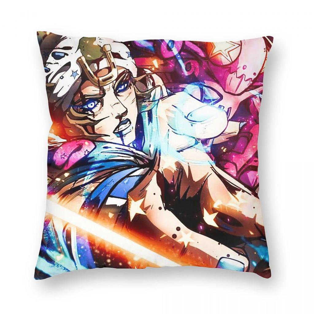 Anime Johnny Joestar JoJos Bizarre Adventure Square Pillowcase Pillow Cover Cushion Zip Decorative Comfort Throw Pillow for Car