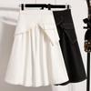 DIMANAF 2026 Большие размеры Летние юбки Женские А-силуэта Хлопок Модные Женские Повседневные Элегантные Длинные юбки