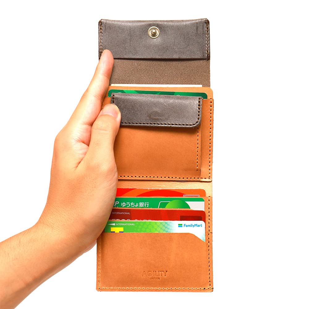 Кошелек складной AGILITY affa "Komodo", Компактный, Вертикальный, Маленький, Среднего размера, Мужской и Женский, Кожаный