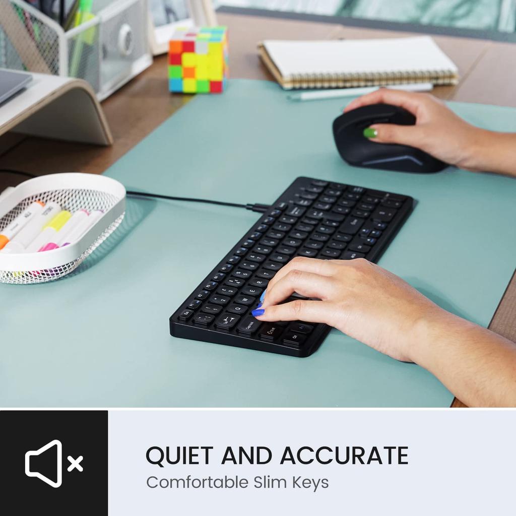 Perixx Keyboard Wired Pantograph Key Slim Design Type C Hub x 2 Included Guaranteed English Layout Black PERIBOARD-215BUS USB-A & [Genuine Product]