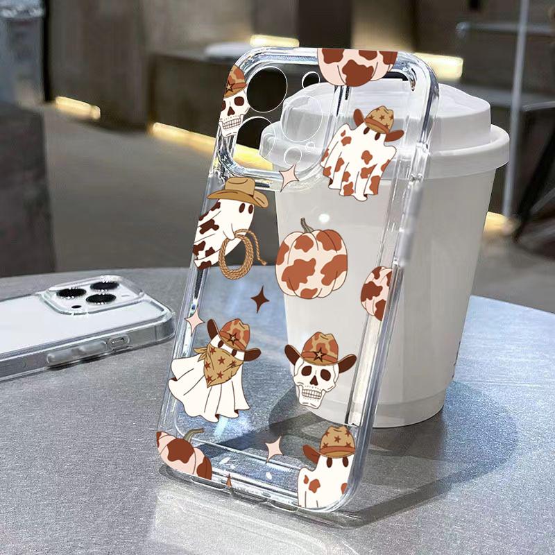Модный чехол для телефона с рисунком на Хэллоуин, прозрачный Funda, для iPhone 17 16 15 13 12 11 ProMax Pro Plus, противоударный carcasa, корпус телефона
