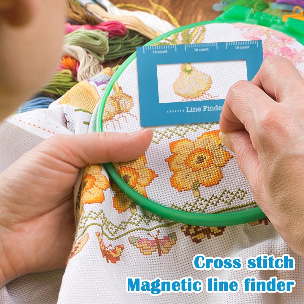 Магнитный искатель нити, держатель узоров для вязания, инструмент позиционирования крестового шитья со шкалой