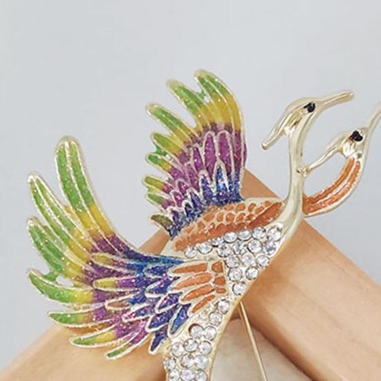 Женская брошь в форме Феникса в стиле ретро, ​​противоскользящая эмалированная сумка со стразами в китайском стиле, пальто, воротник, шляпа