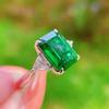 BELLA BOX New Luxury Vintage Green Shaped  Princess Square Rings Women With Brilliant Green Zircon Stone Aesthetic Female Accessories Fashion Jewelry
