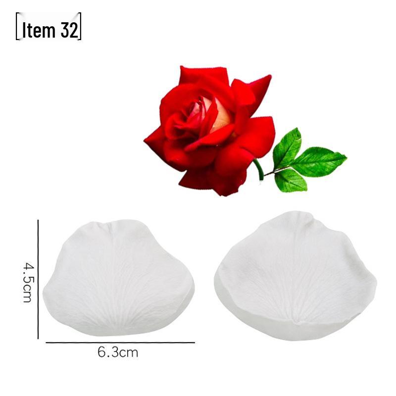 Силиконовая форма для мастики - Набор лепестков и листьев, пищевая, для тиснения на дереве и цветах.