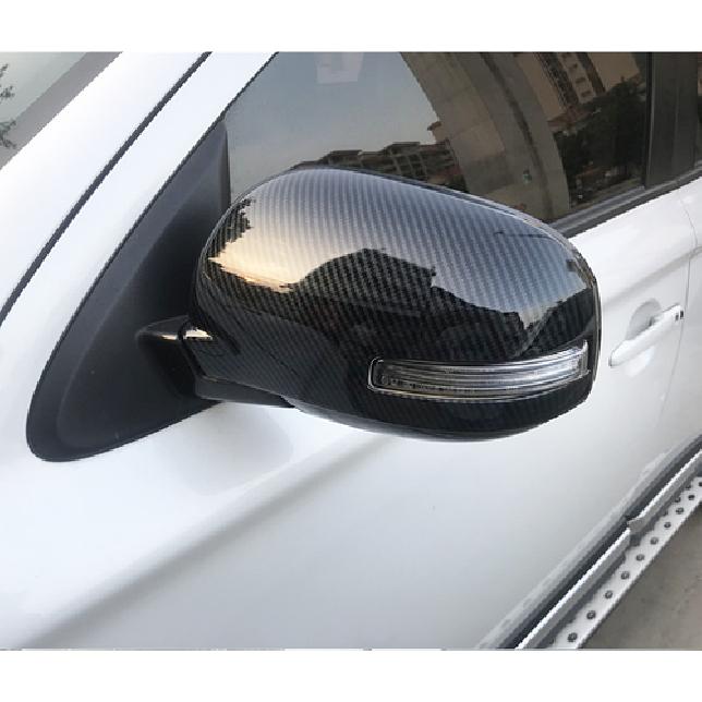 Rear View Mirror Cover Trim Shell For 13- Mitsubishi Outlander Carbon Fiber