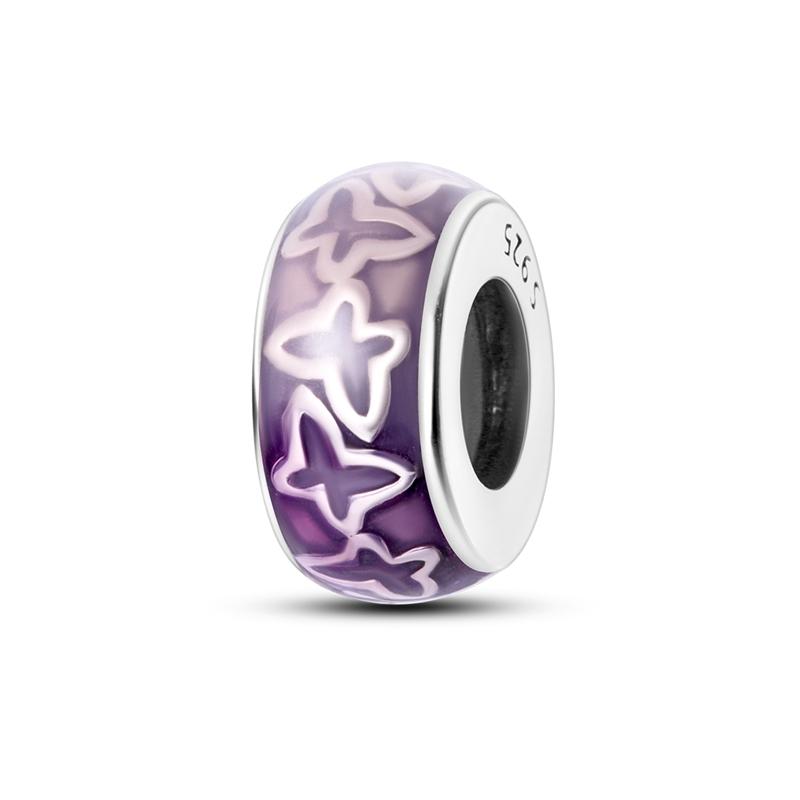 925 Silver Charms Silicone Spacer Beads Fit Bangle Bracelet DIY Gift For Women Jewelry Making